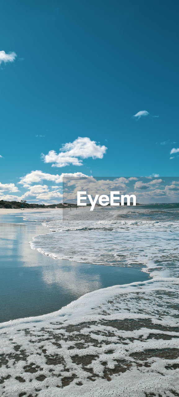 Scenic view of sea against sky during winter