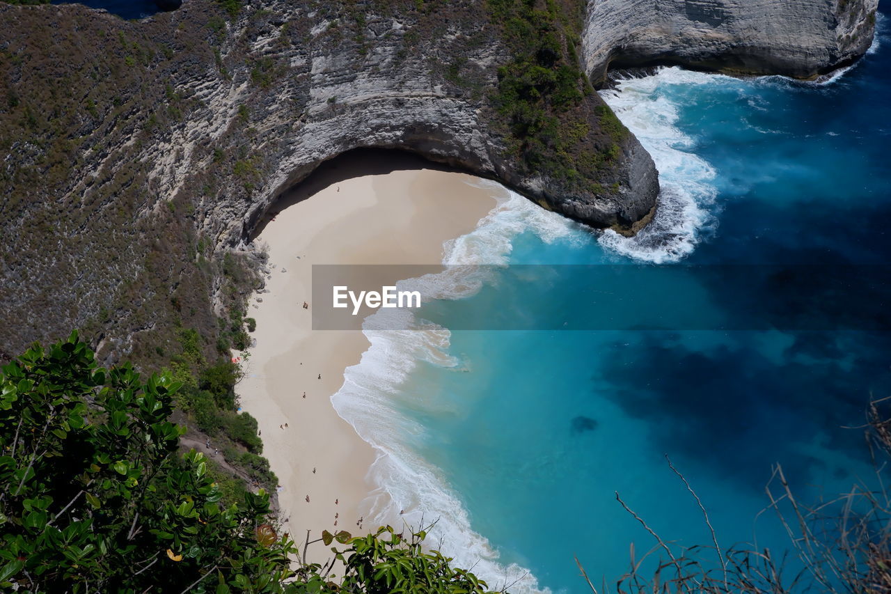 High angle view of sea shore