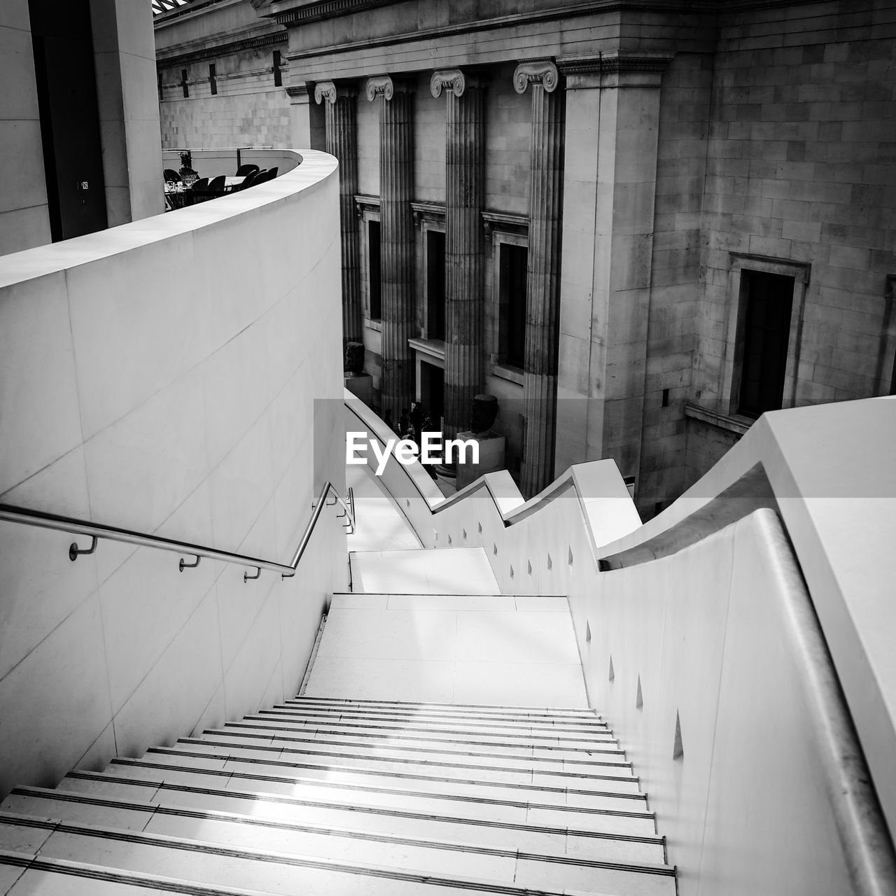 Elevated view of outdoor steps