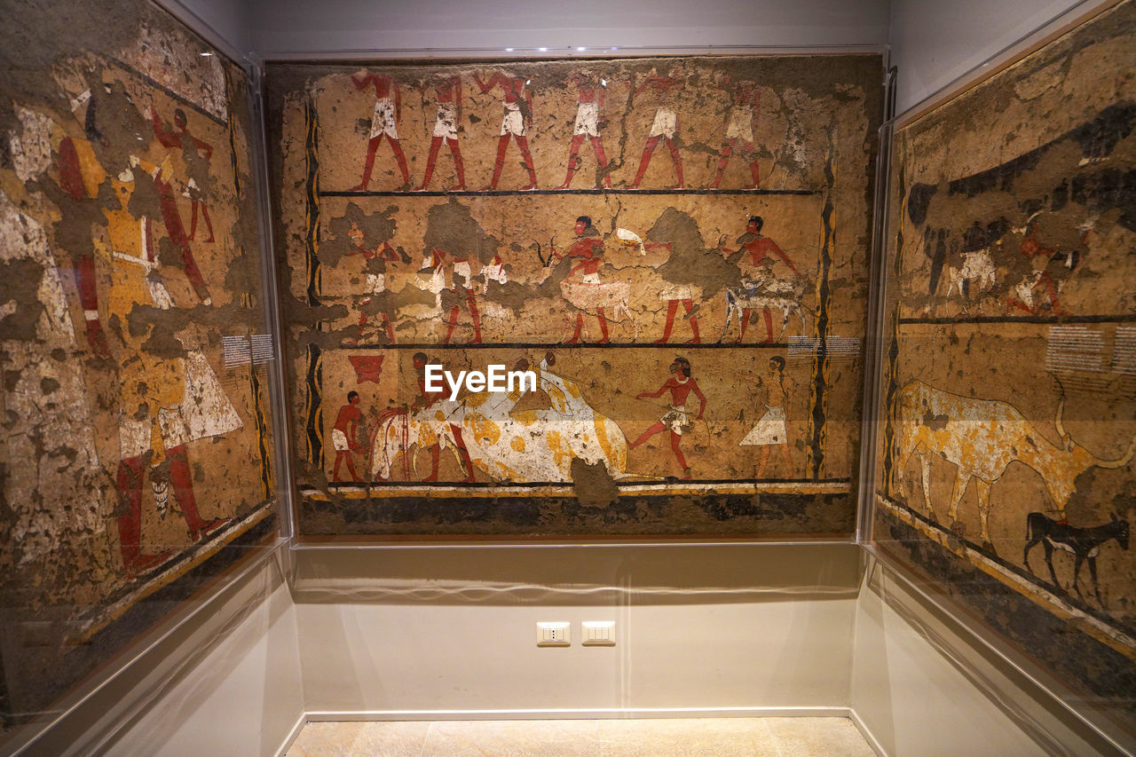 Murals and paintings during egyptian civilization, egyptian museum of turin, italy
