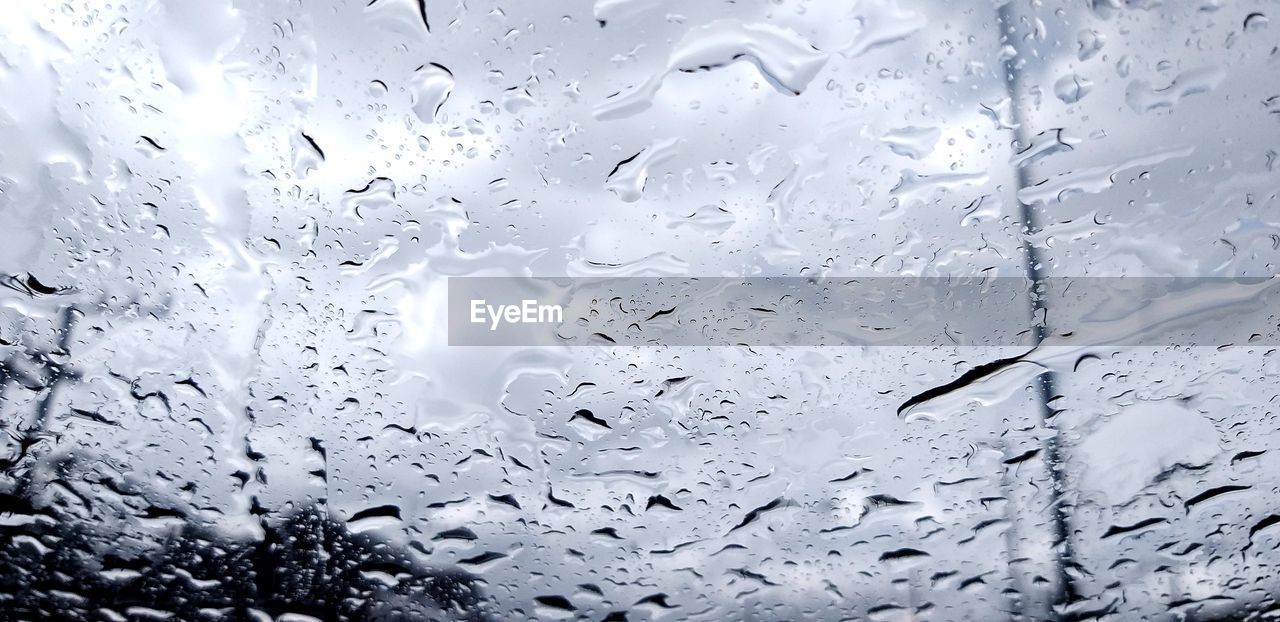 Full frame shot of wet glass window