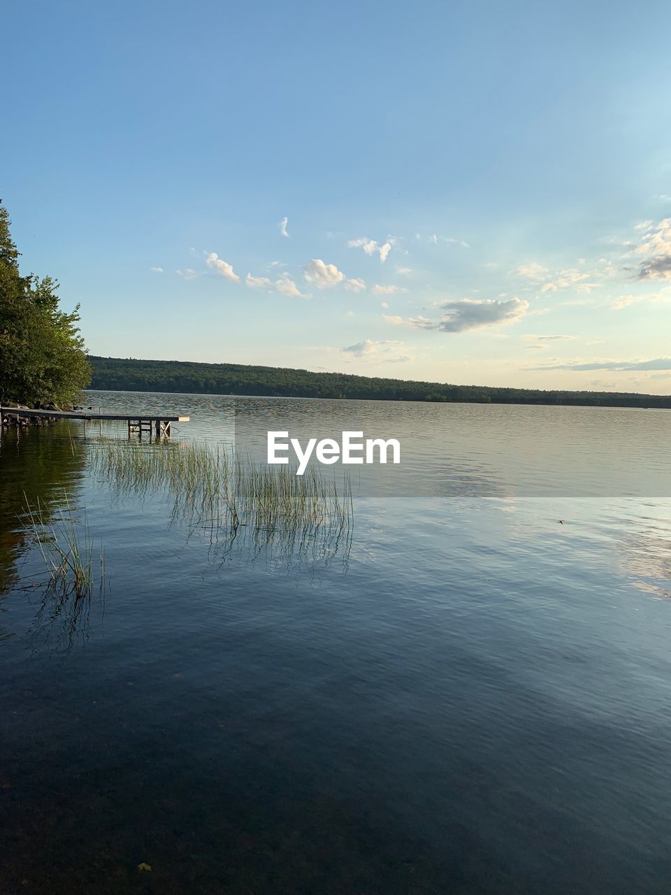 SCENIC VIEW OF LAKE AT SUNSET