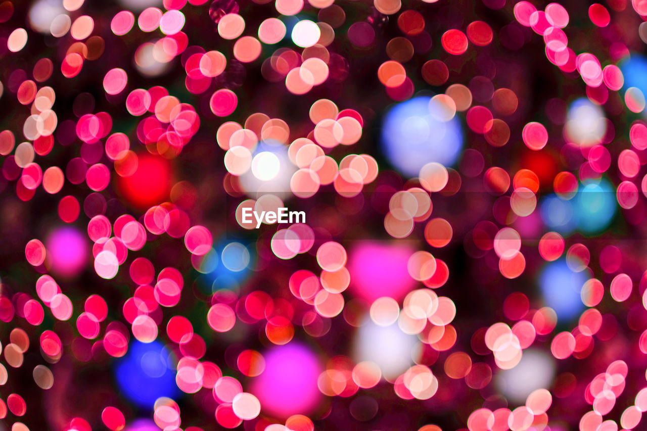 Defocused image of illuminated lights