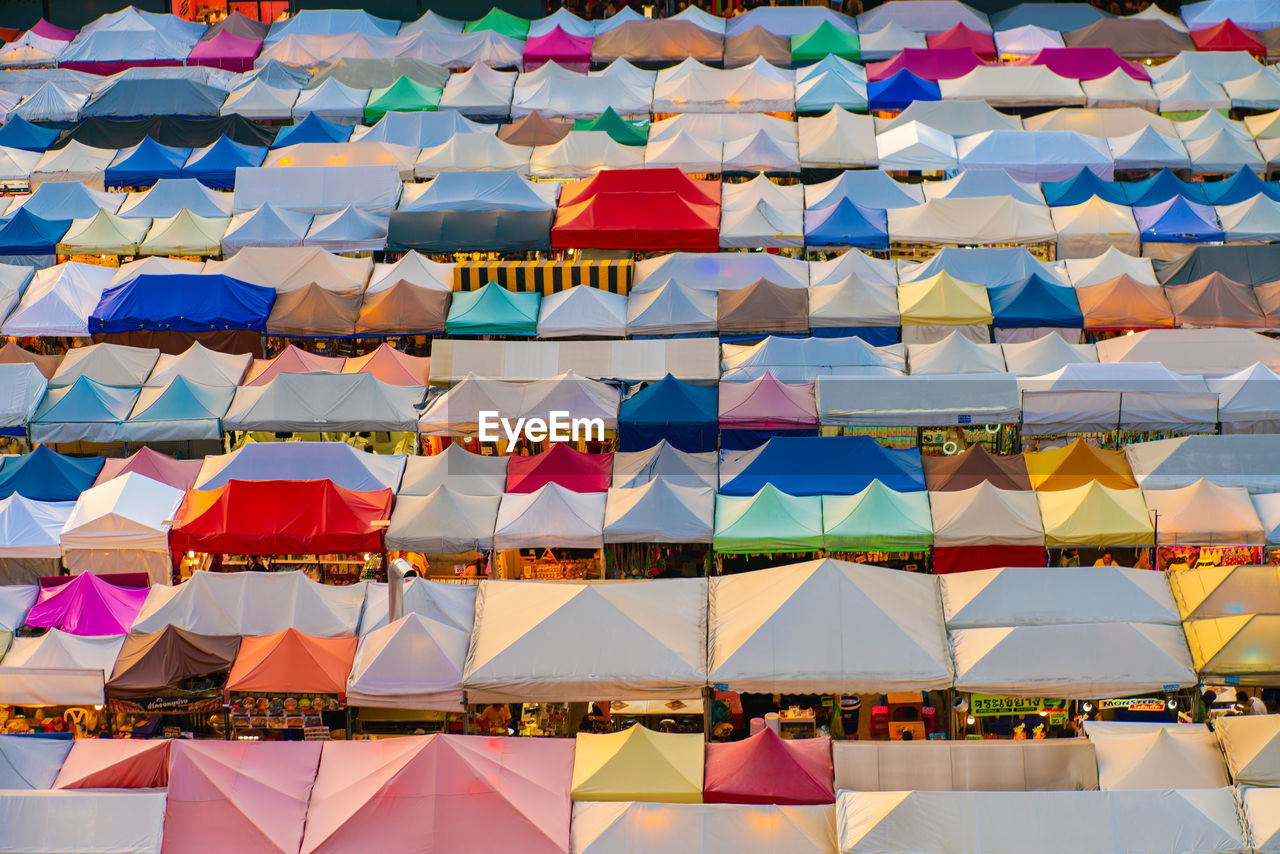 Full frame shot of multi colored tents