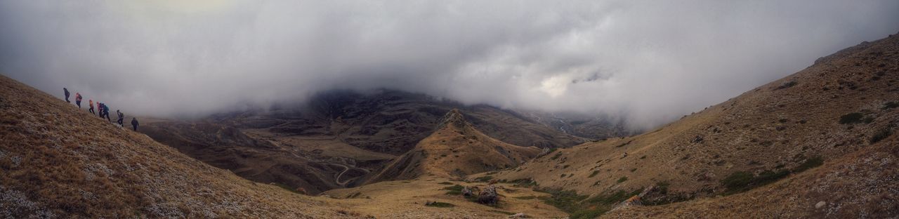 Panoramic view of mountains against sky