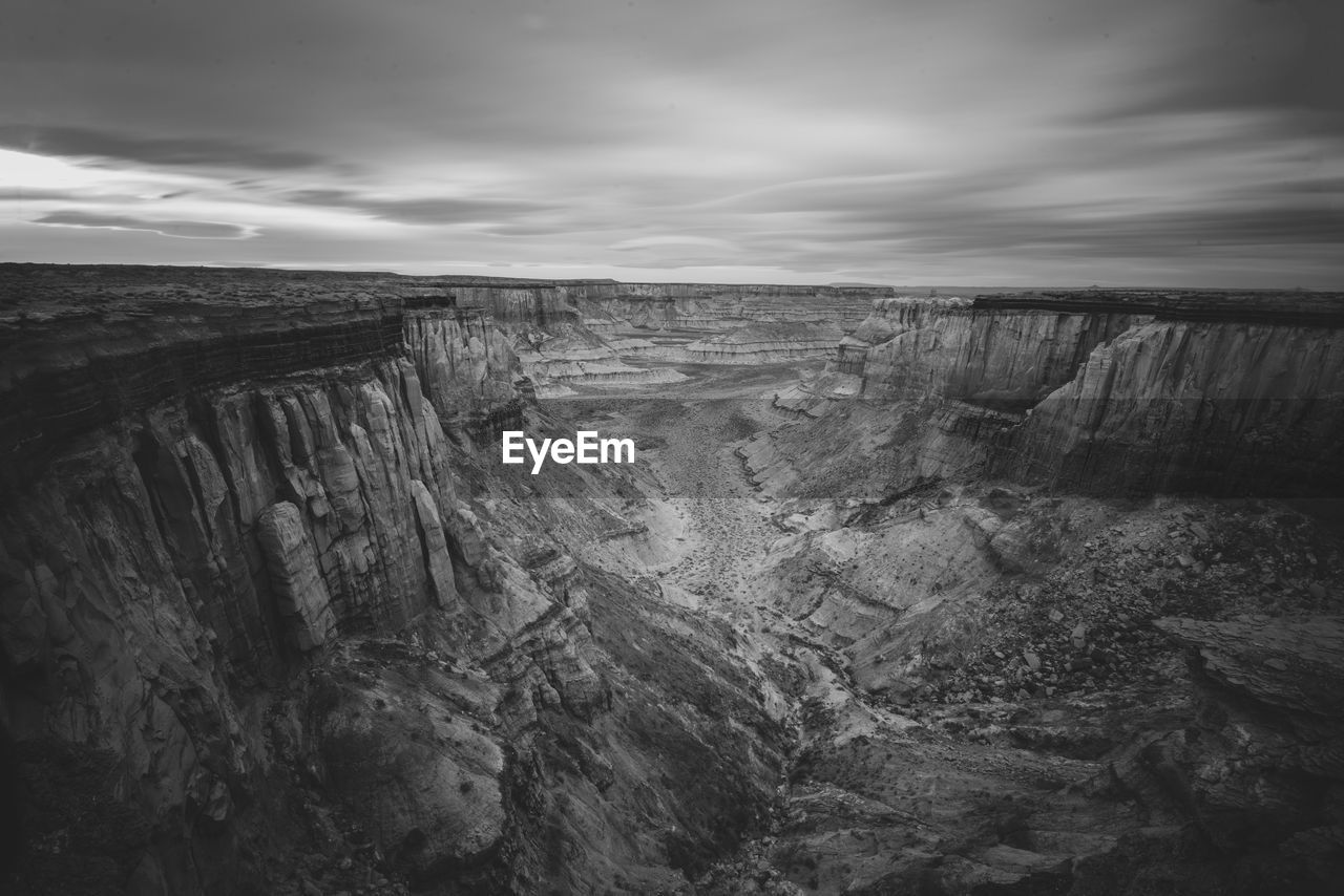 Massive landscape coal mine canyon on navajo reservation in ariz