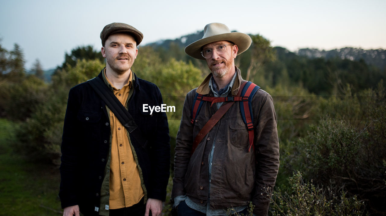 Portrait of two guys in nature