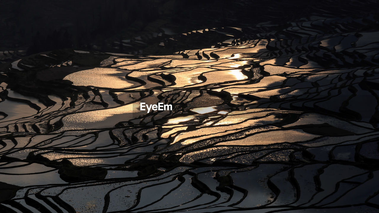 Rice terrace at yuanyang during sunset