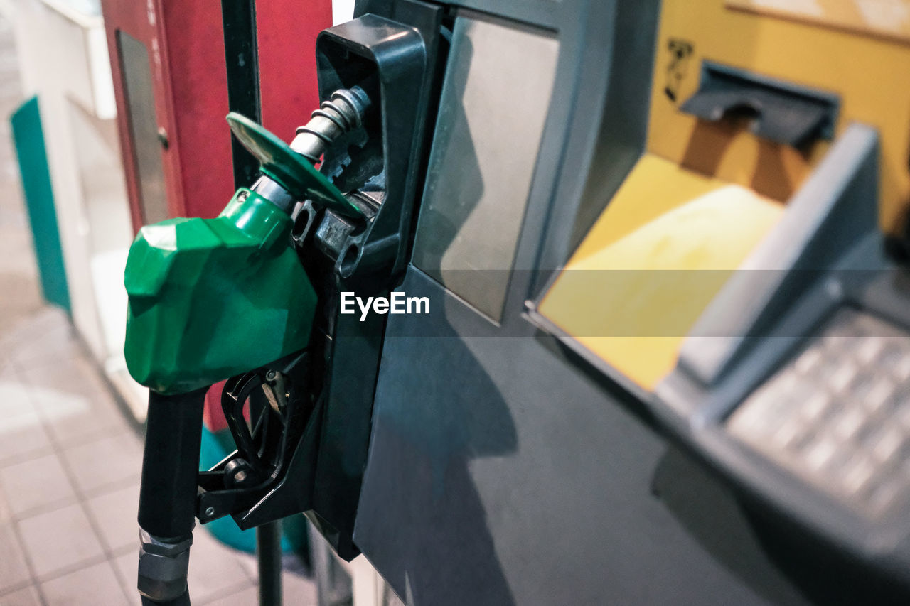 Close-up of petrol pump