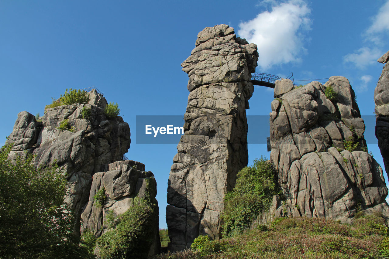 The externsteine in the teutoburg forest seen from the northwest