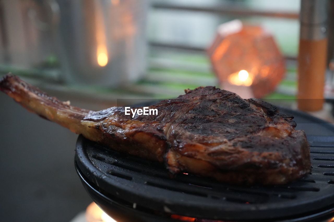 close-up of food in plate on table