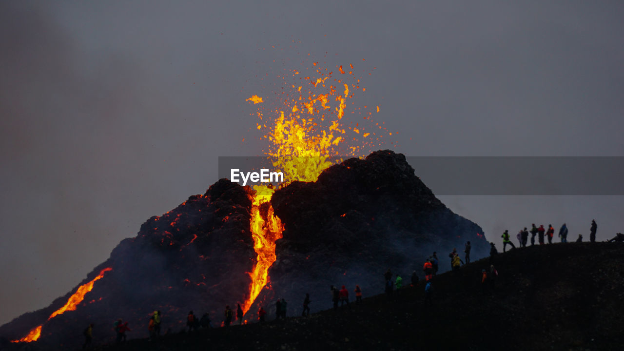 Volcanic eruption in mt fagradalsfjall, southwest iceland. the eruption began in march 2021.