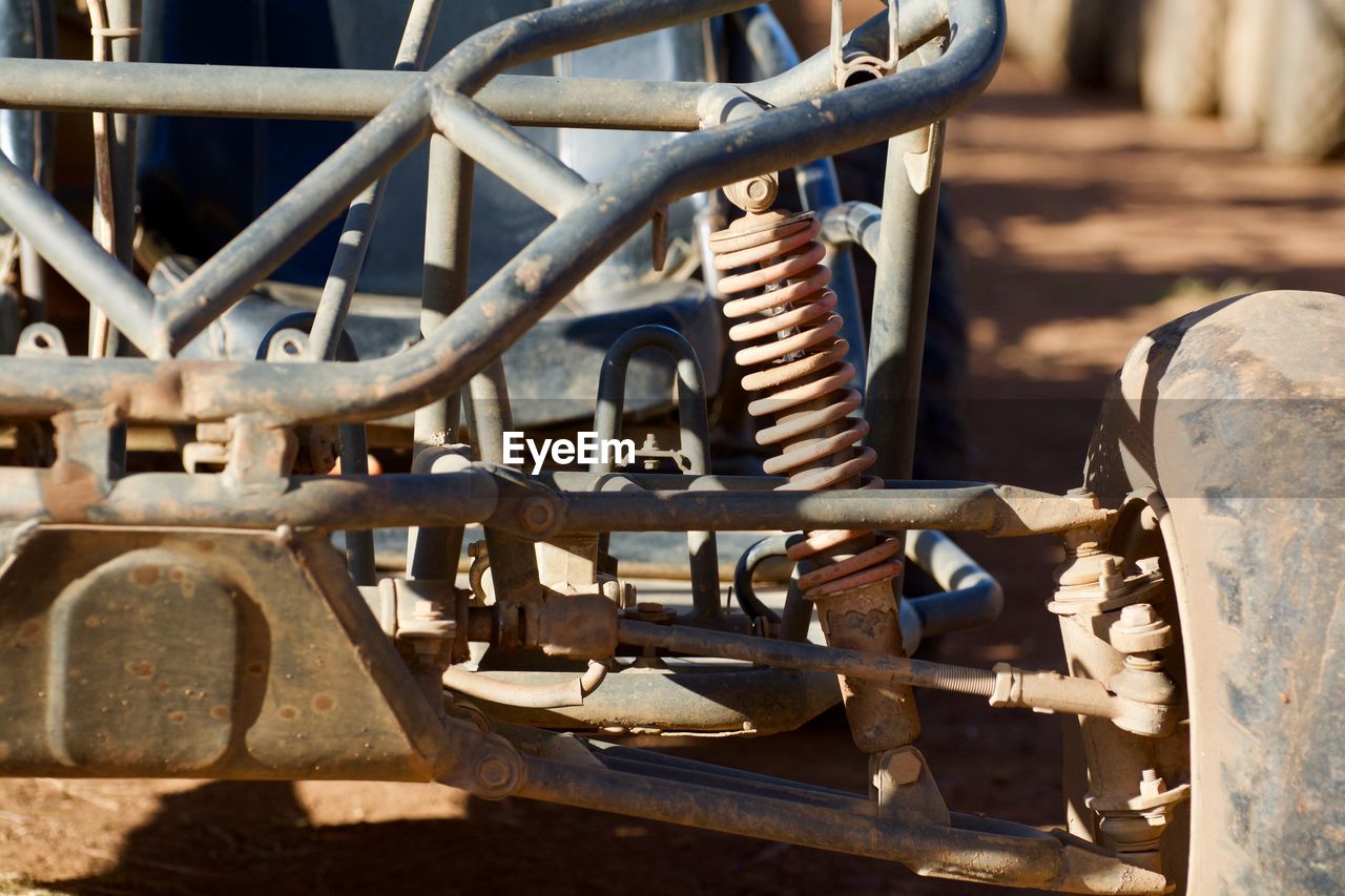 Close-up of rusty vehicle part