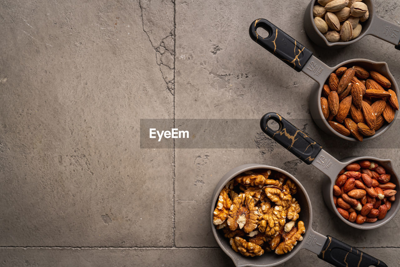 high angle view of food in bowl on table