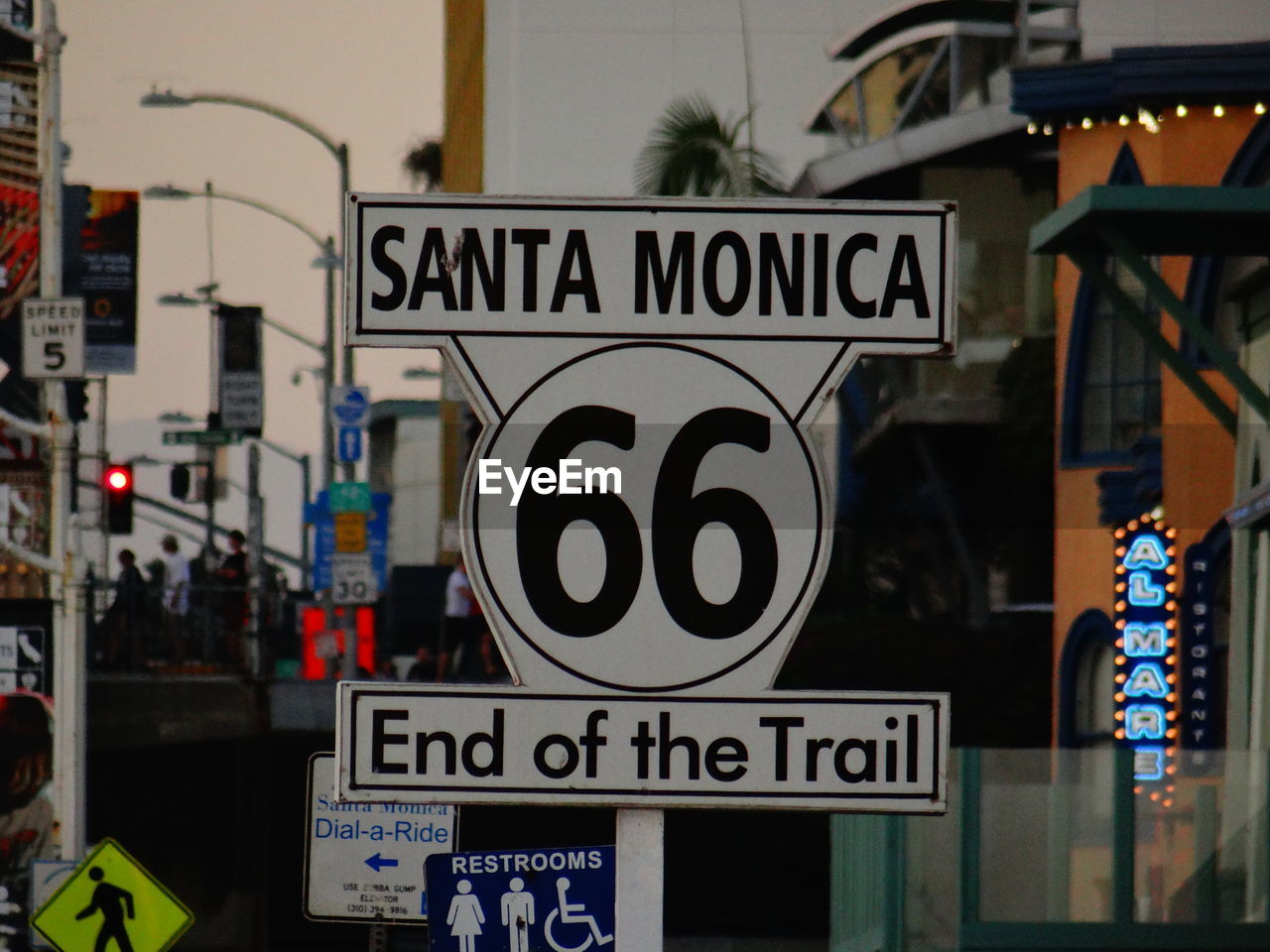 Route 66 sign in santa monica