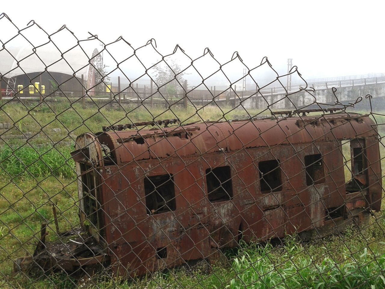 Fence on grassy field