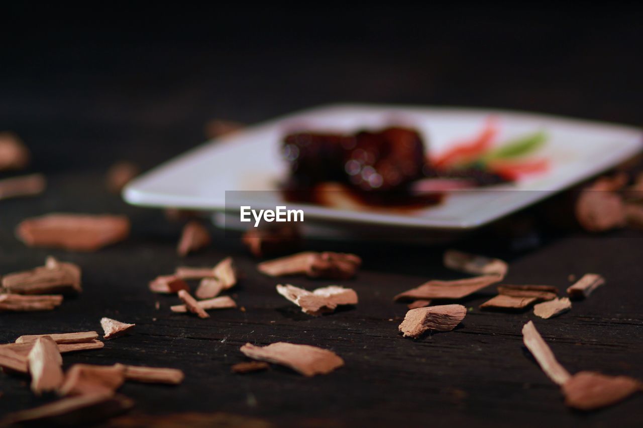 Close-up of food on table