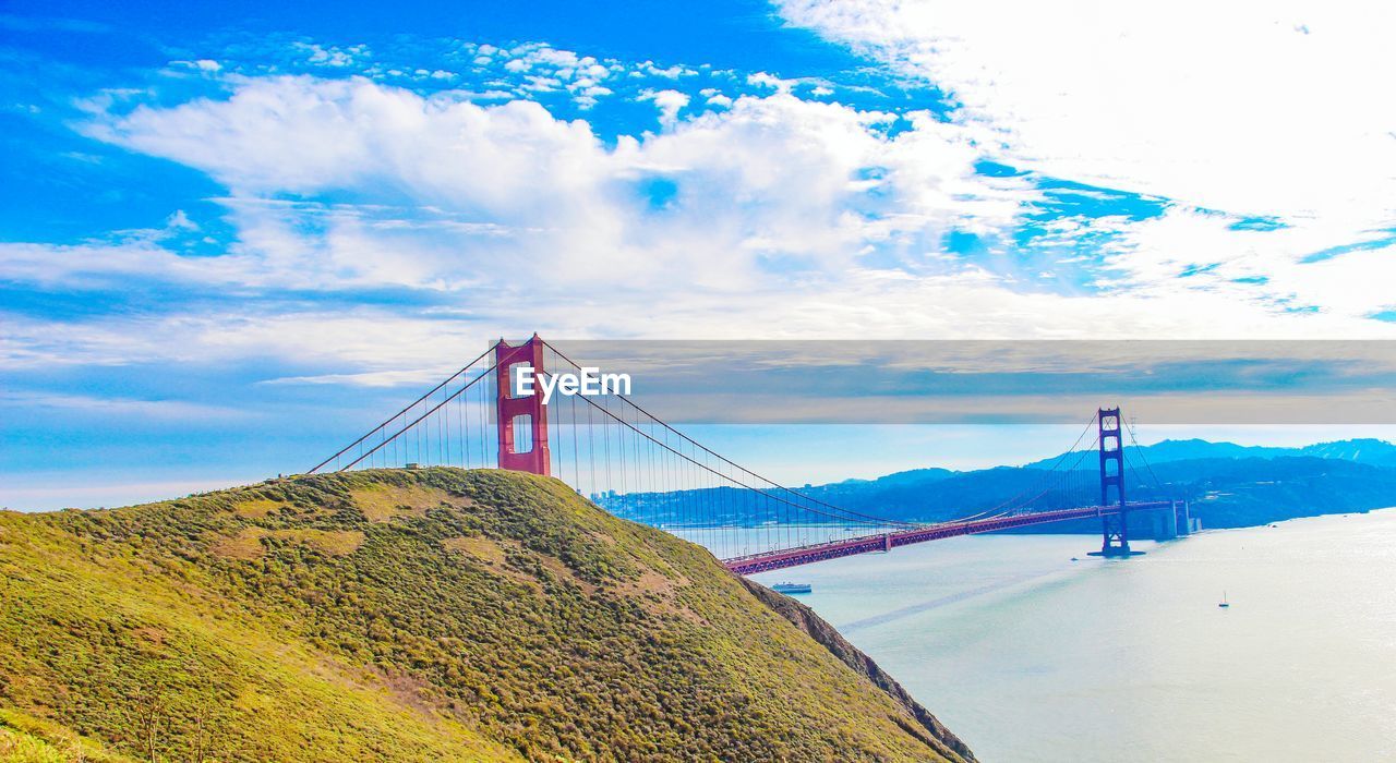 Suspension bridge over sea