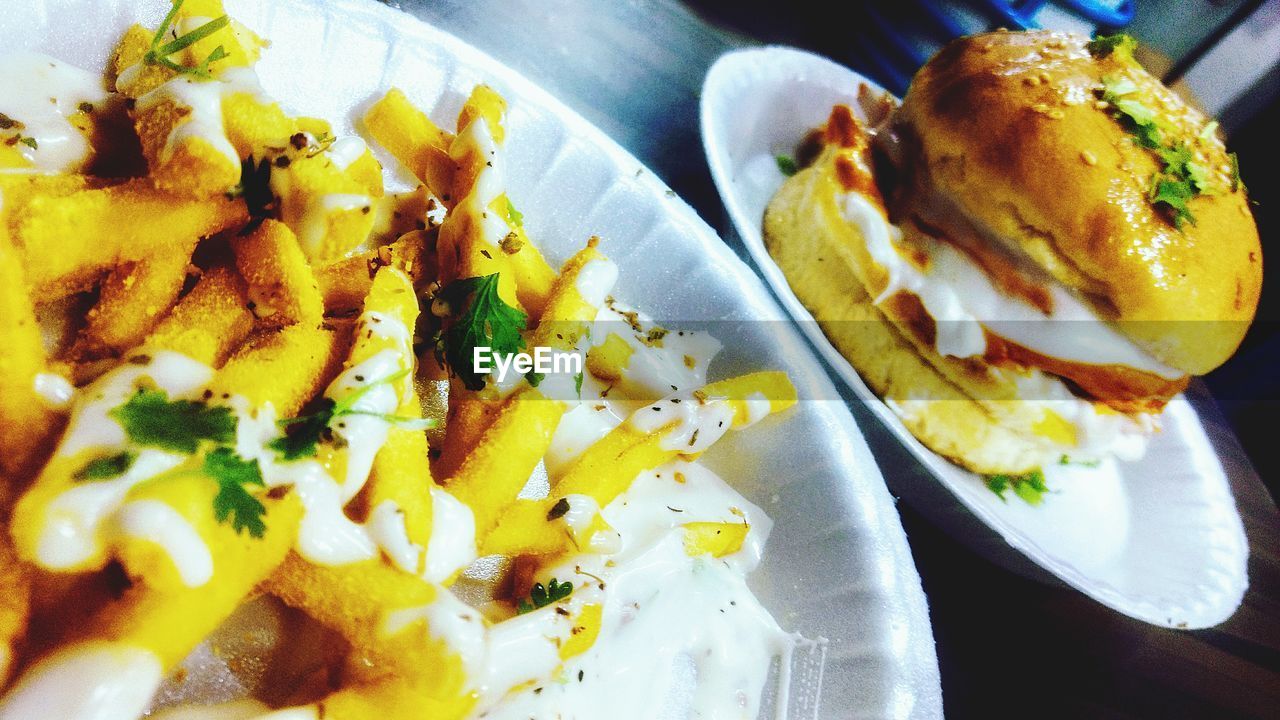 CLOSE-UP OF BREAKFAST ON PLATE