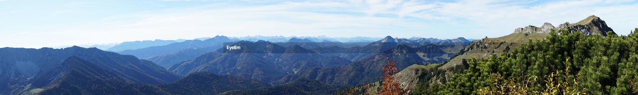 Panoramic view of mountains against sky