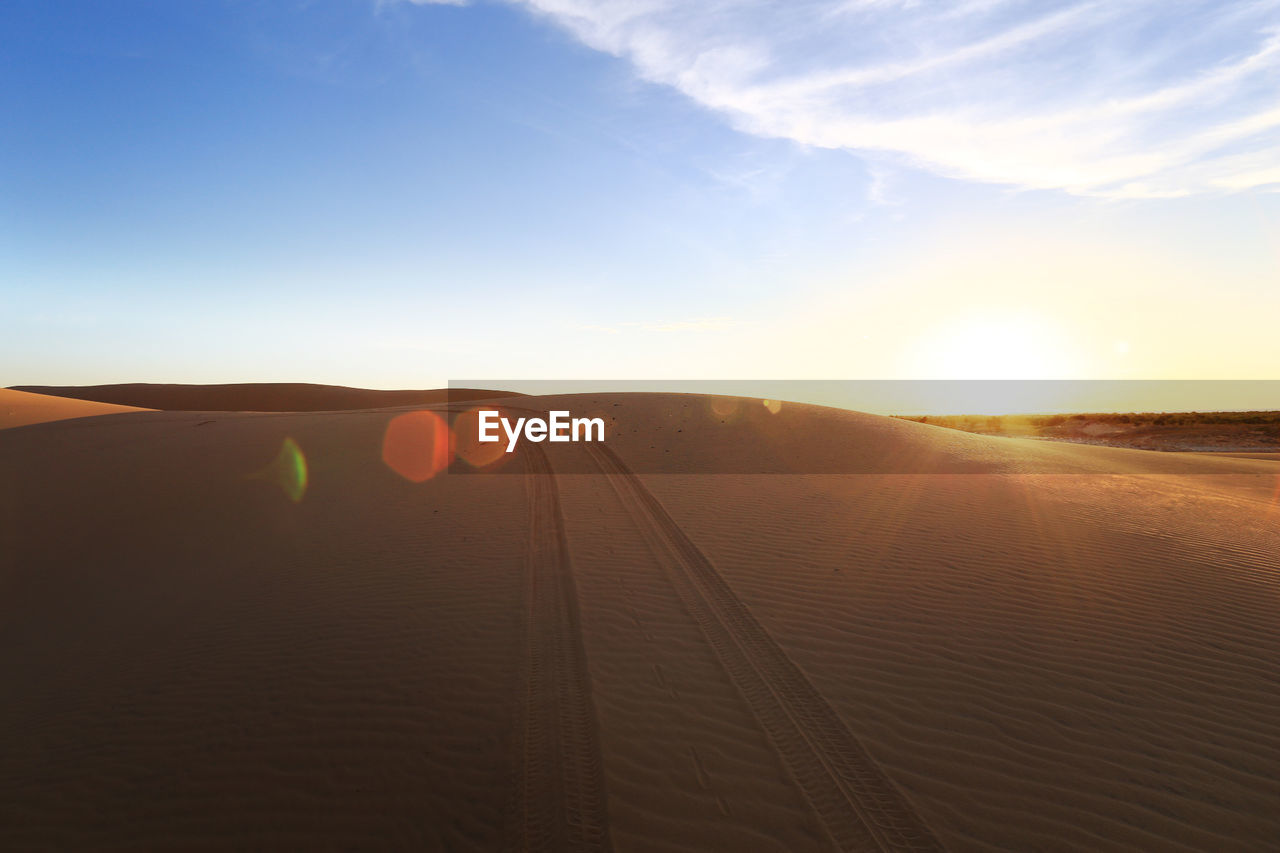 Scenic view of desert against sky