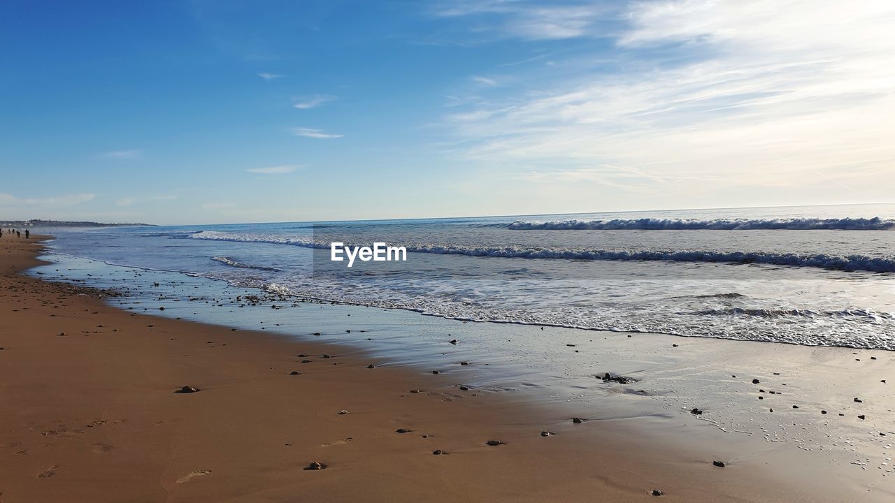 Scenic view of beach against sky