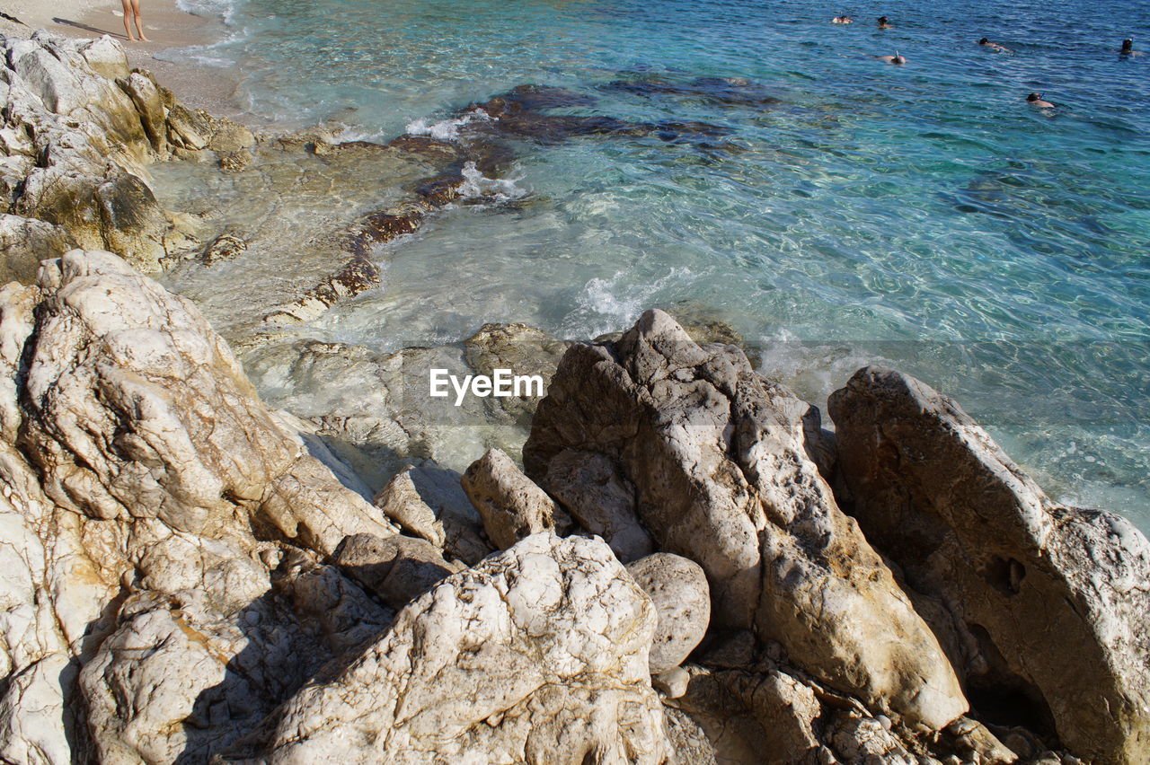 High angle view of beach