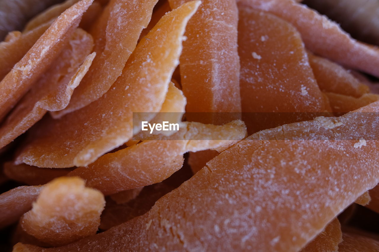 Full frame shot of dried mangoes