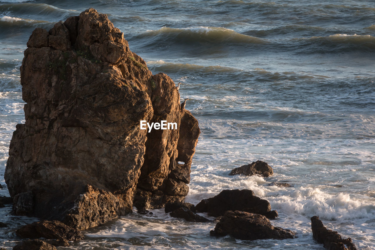 Rock formation in sea