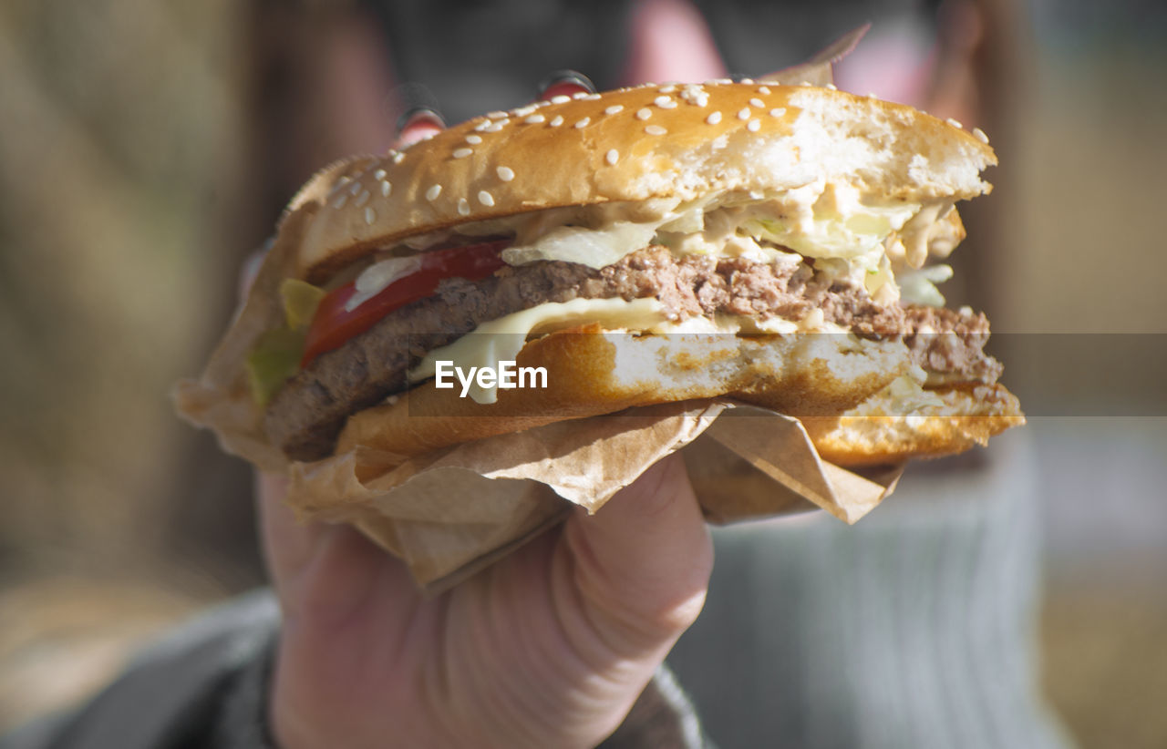 CLOSE-UP OF PERSON HOLDING ICE CREAM CONE