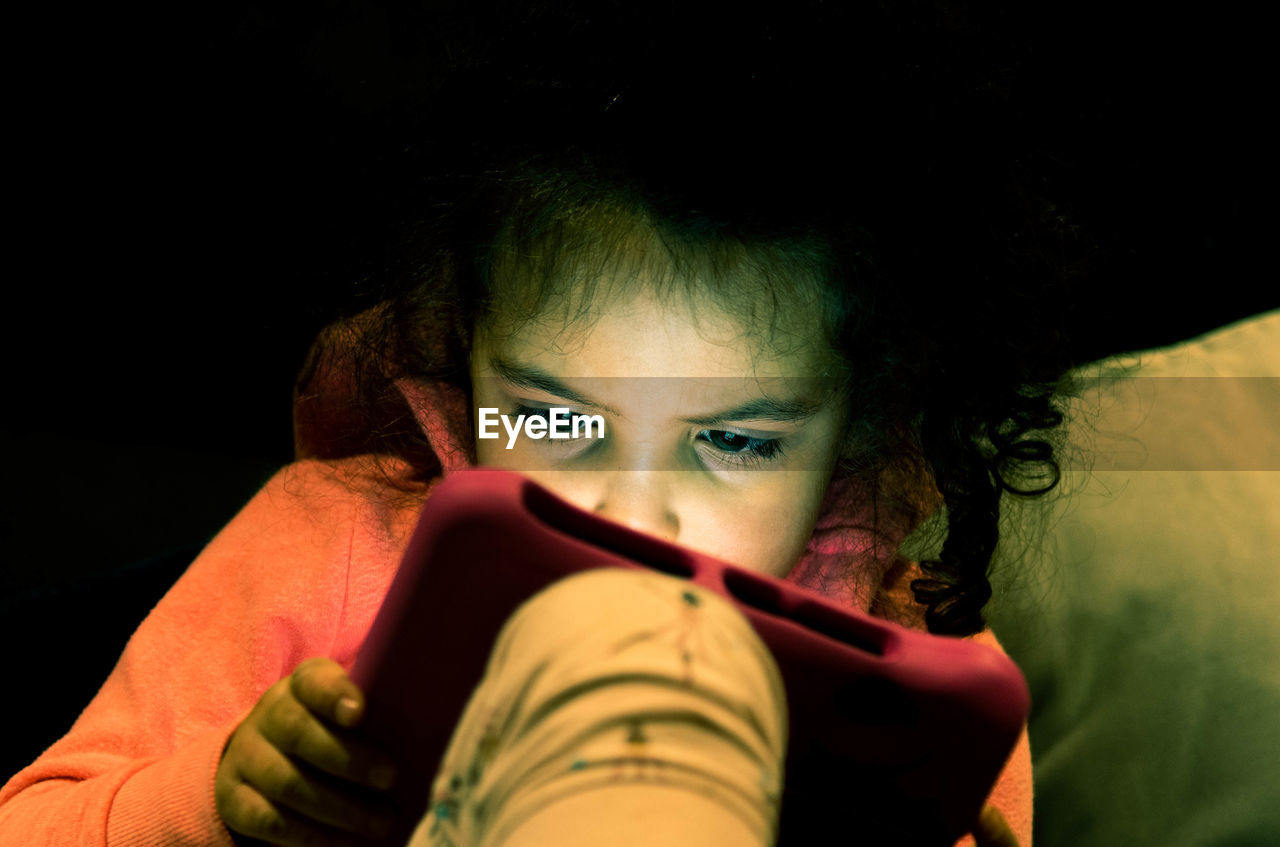 Facetime on her tablet