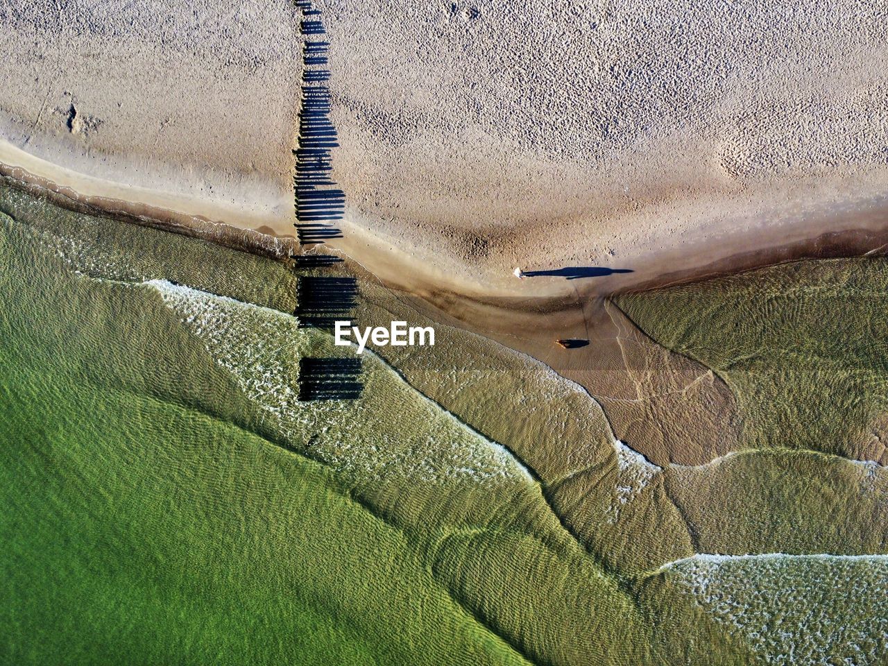Aerial view of an empty beach