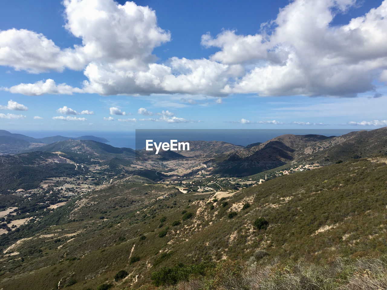 High angle view of landscape against sky