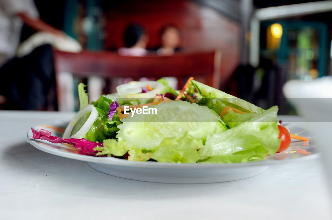 Close-up of salad on table