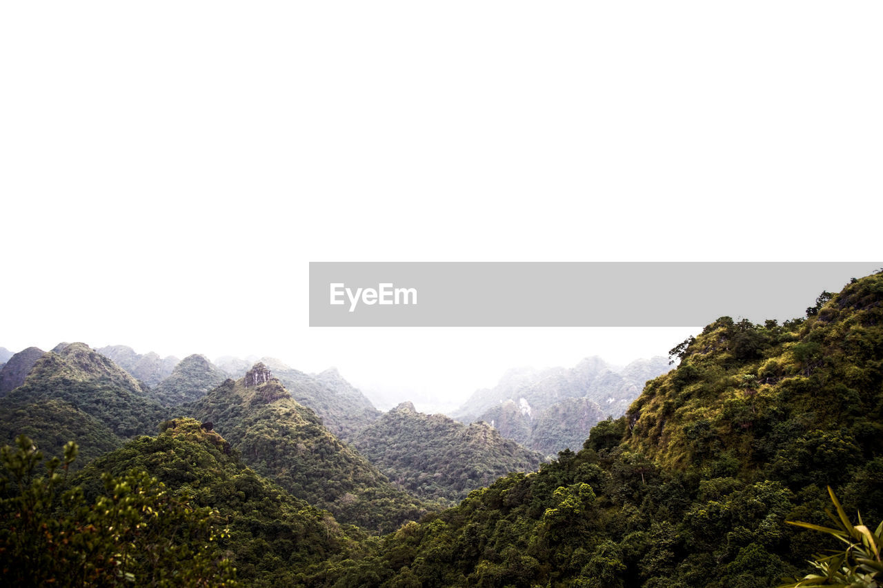 Scenic view of mountains against clear sky