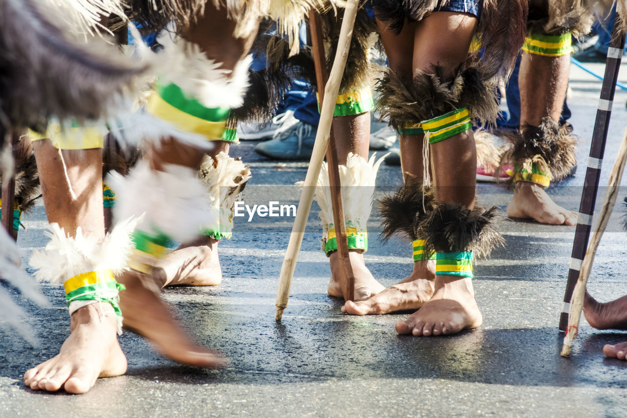 Indigenous people are seen during the bahia independence parade 