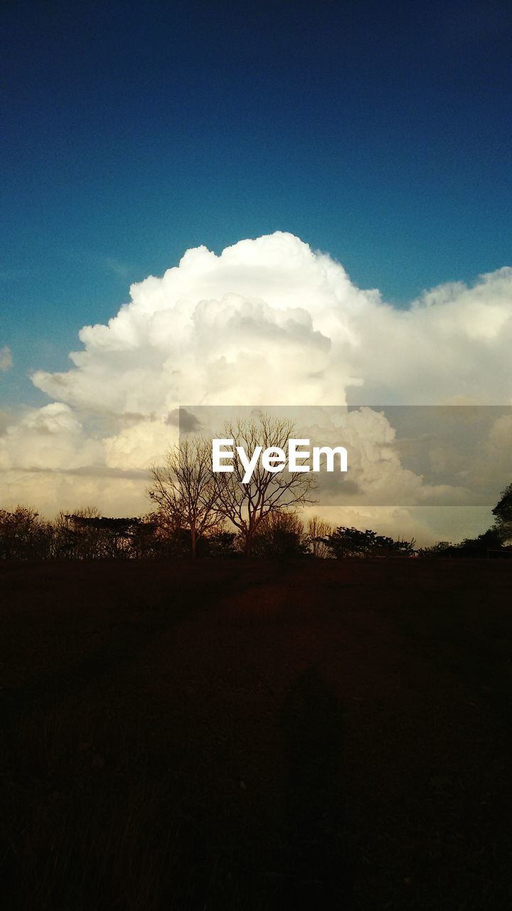 Scenic view of landscape against cloudy sky