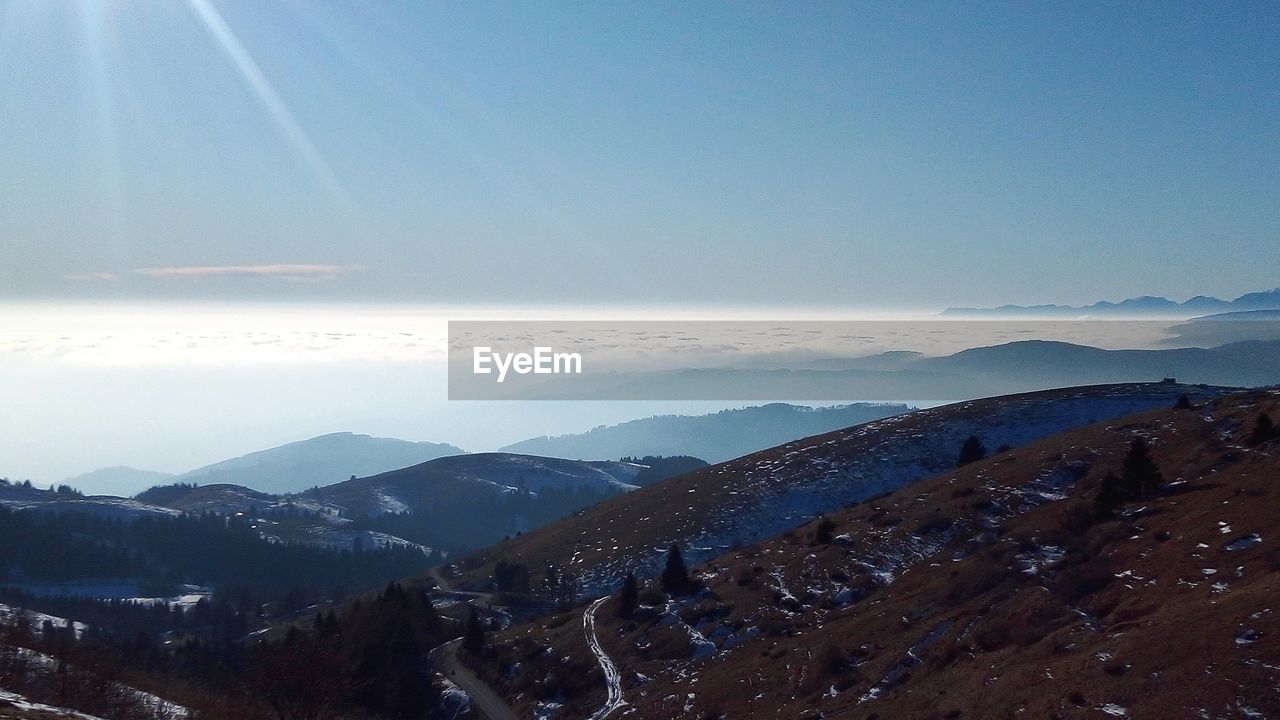 Scenic view of mountains against sky