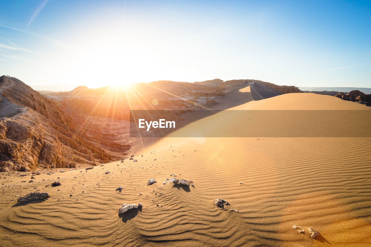 Scenic view of desert against sky