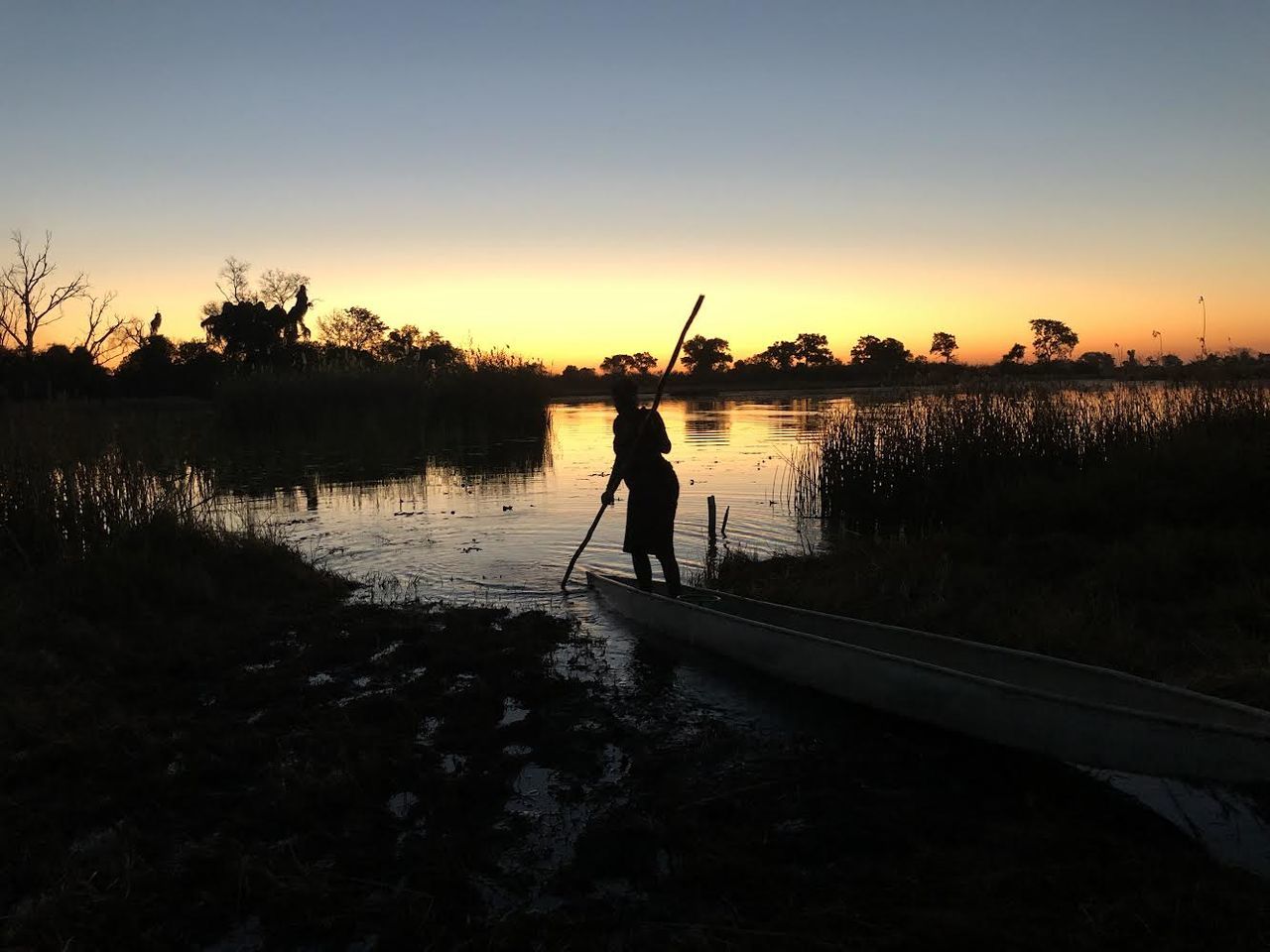 morning, sky, water, dawn, sunrise, silhouette, reflection, nature, one person, men, lake, activity, horizon, full length, fishing, sunlight, beauty in nature, leisure activity, adult, tree, sun, lifestyles, land, cloud, occupation, plant, beach, scenics - nature, tranquility, outdoors, orange color, shore, standing, person, fishing rod, sports, tranquil scene