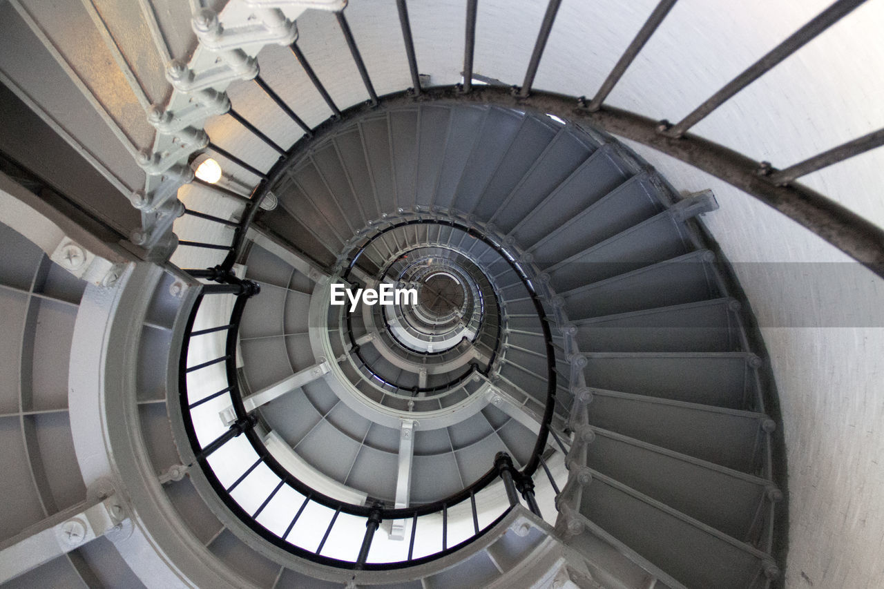 Directly below shot of spiral staircase