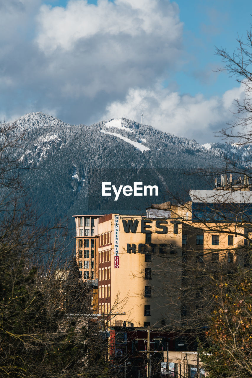 Scenic view of mountains against sky during winter