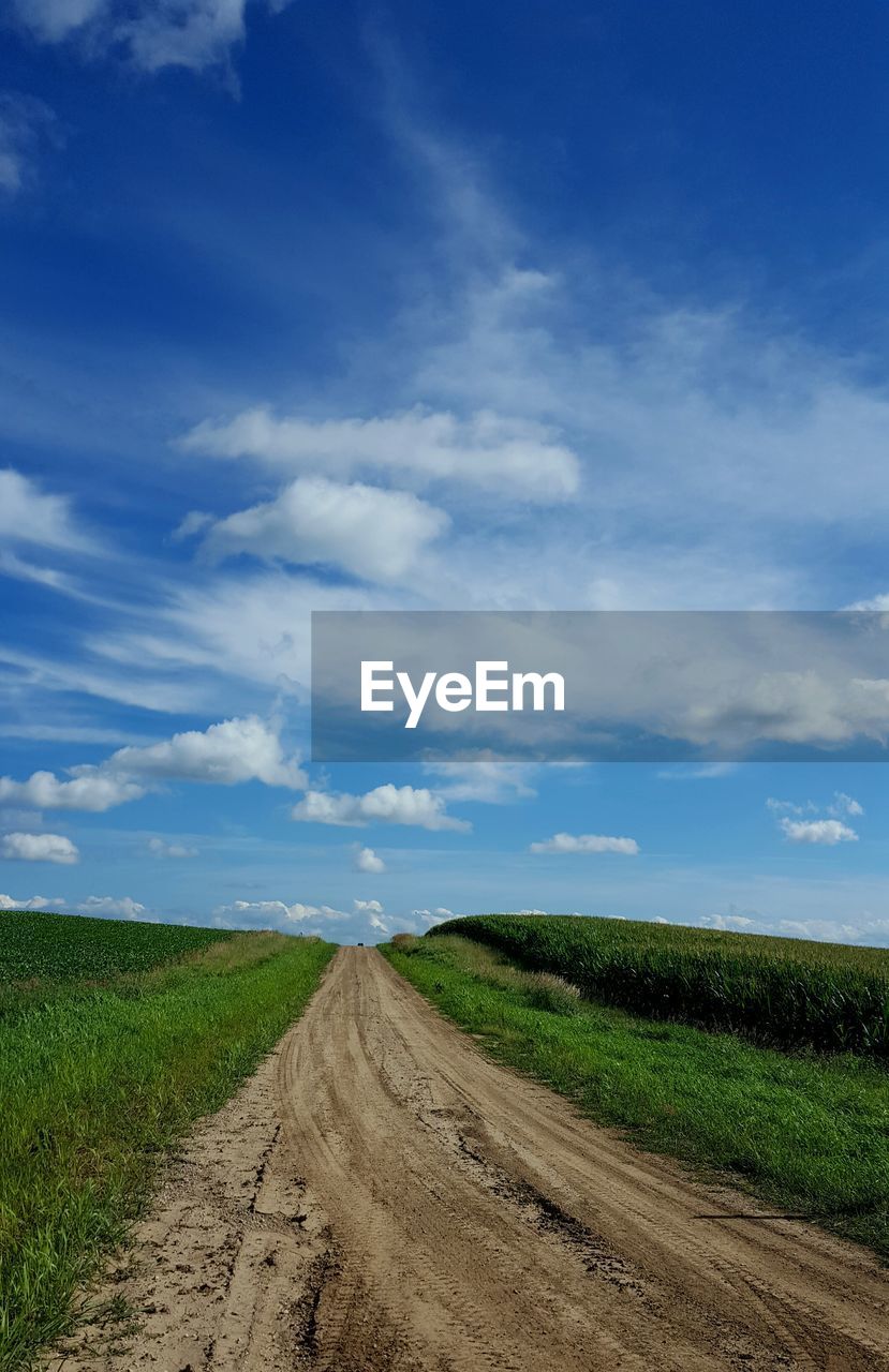 Road passing through field