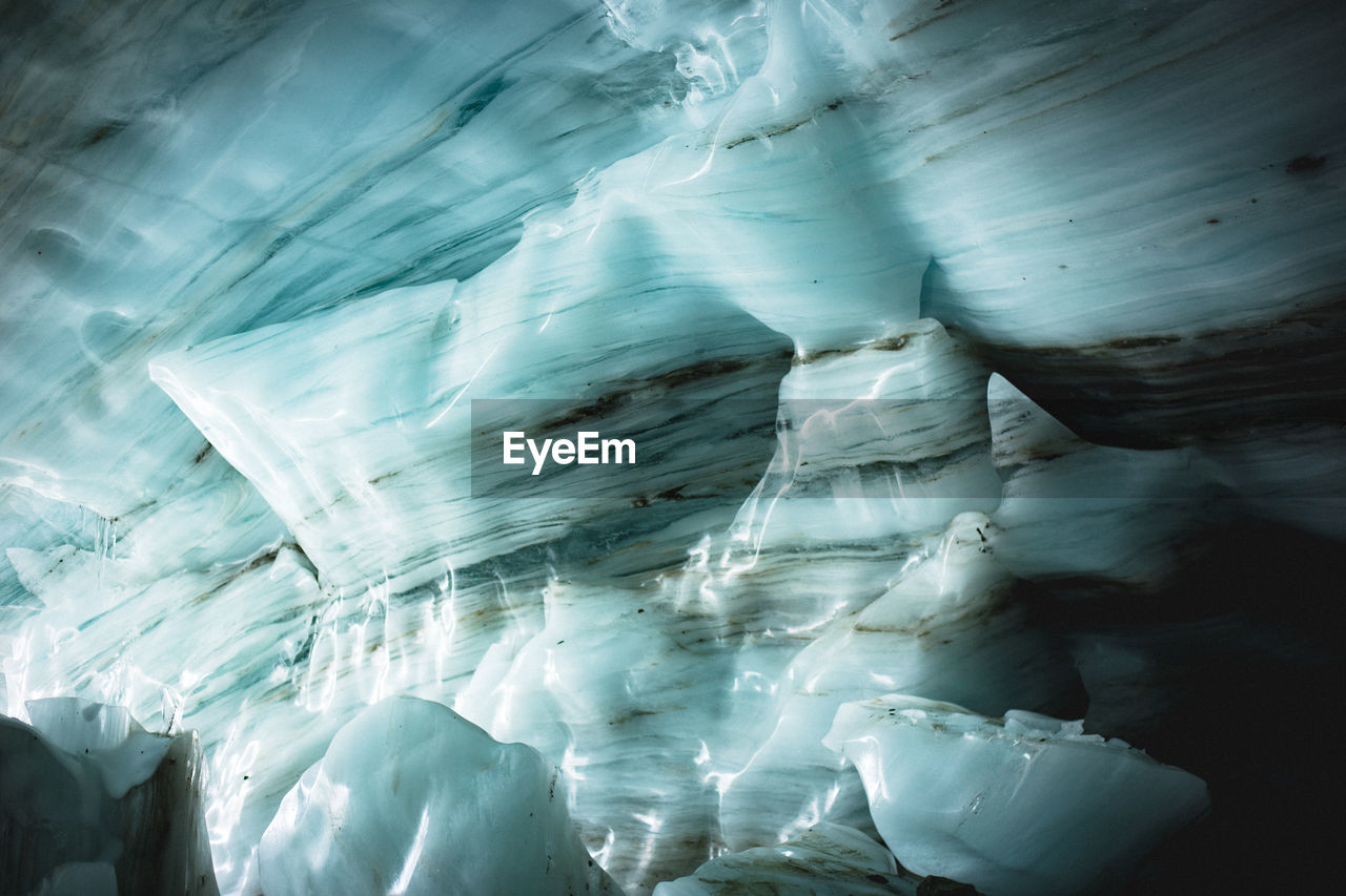 Close-up of glacier against sky