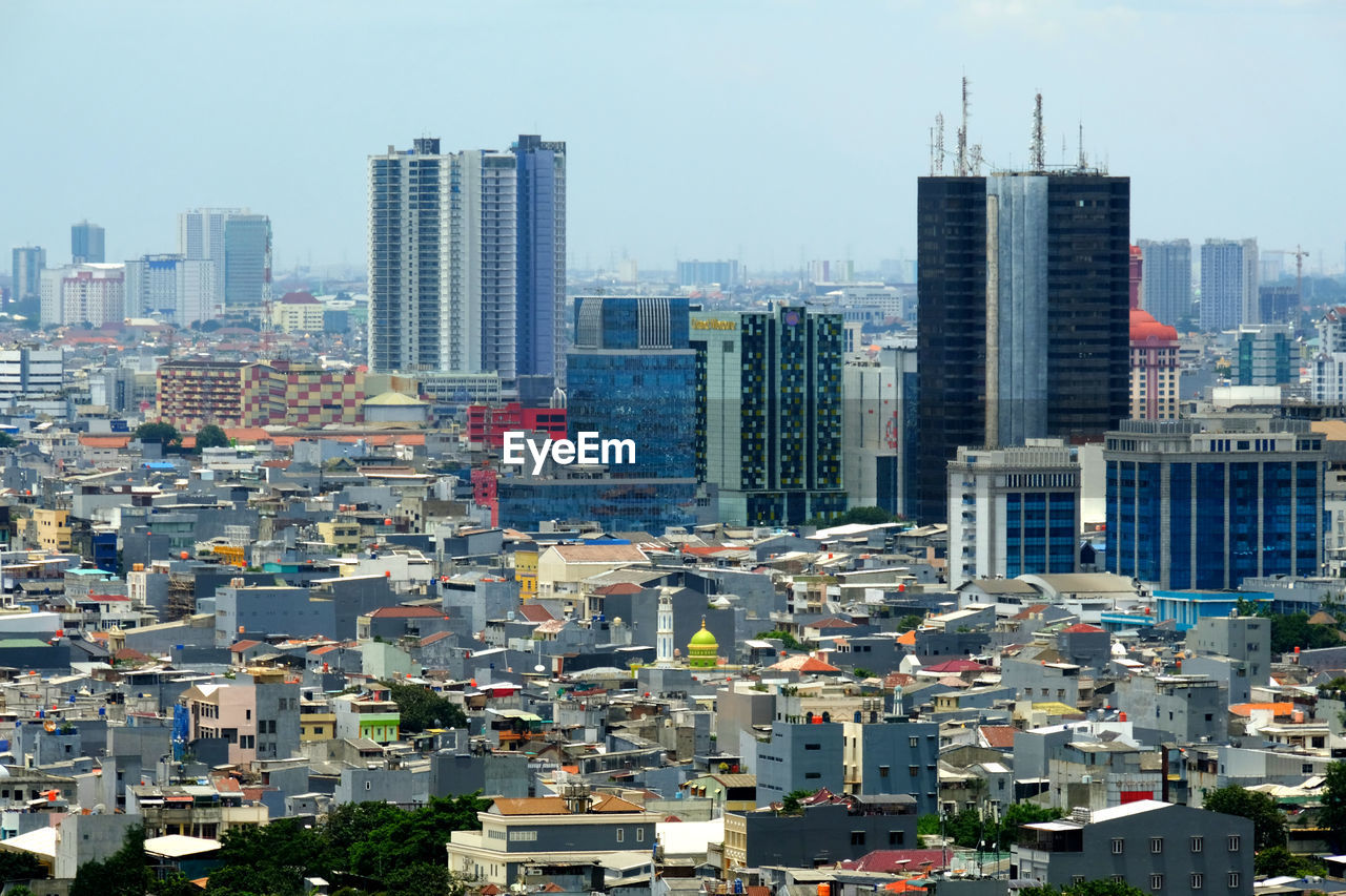 The consistency of the city of jakarta and its buildings.