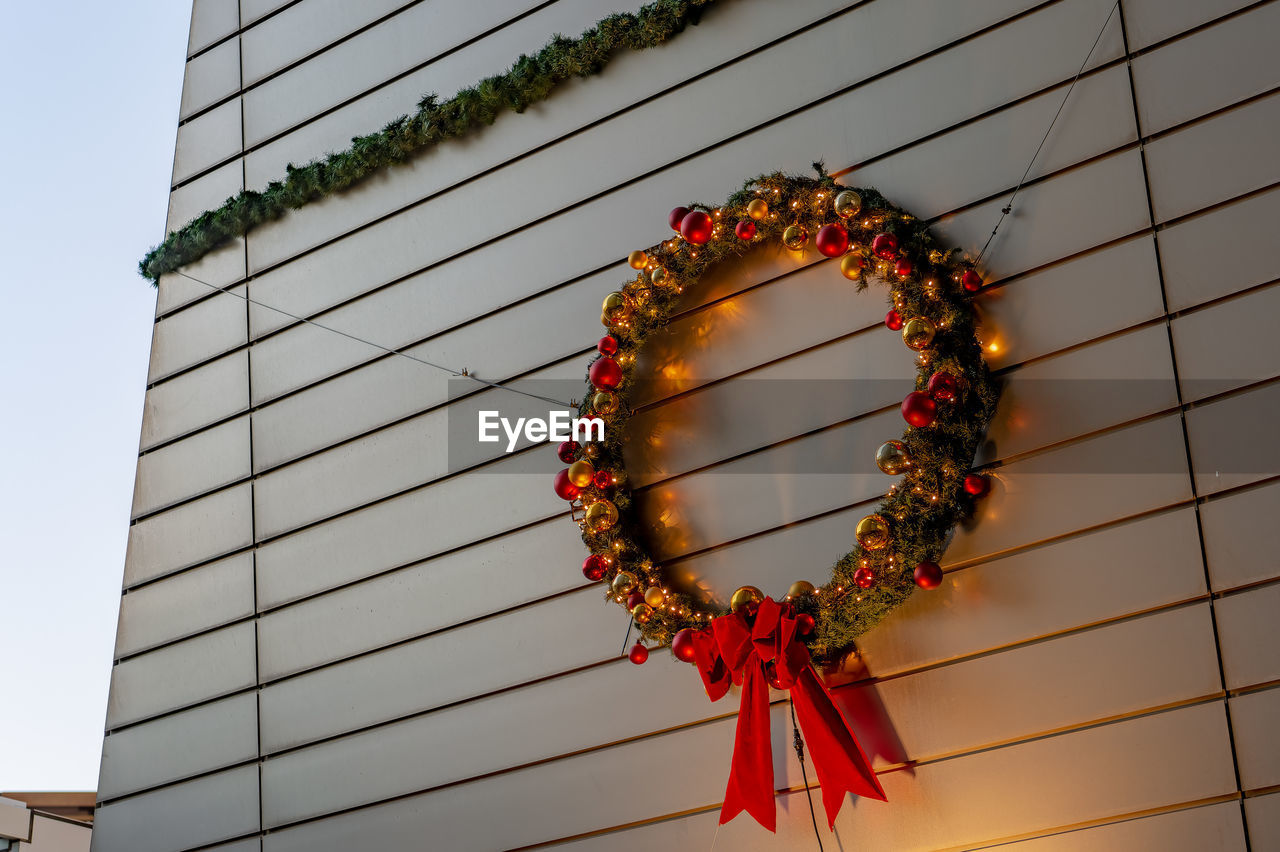 Low angle view of christmas decorations