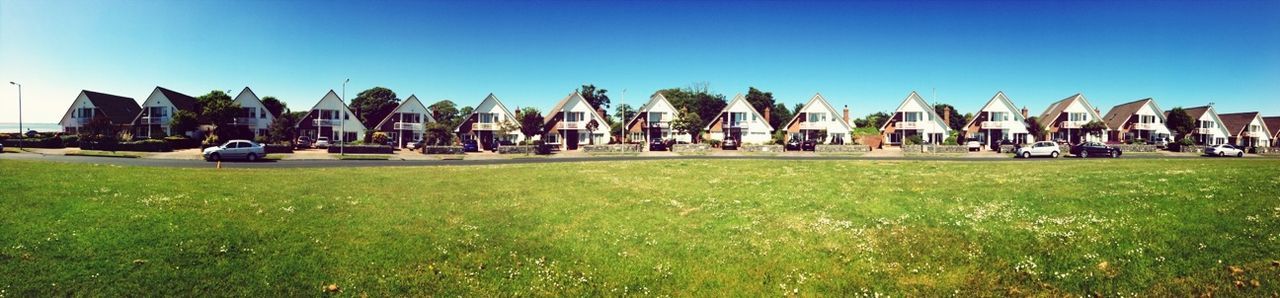 VIEW OF LAWN AGAINST CLEAR SKY