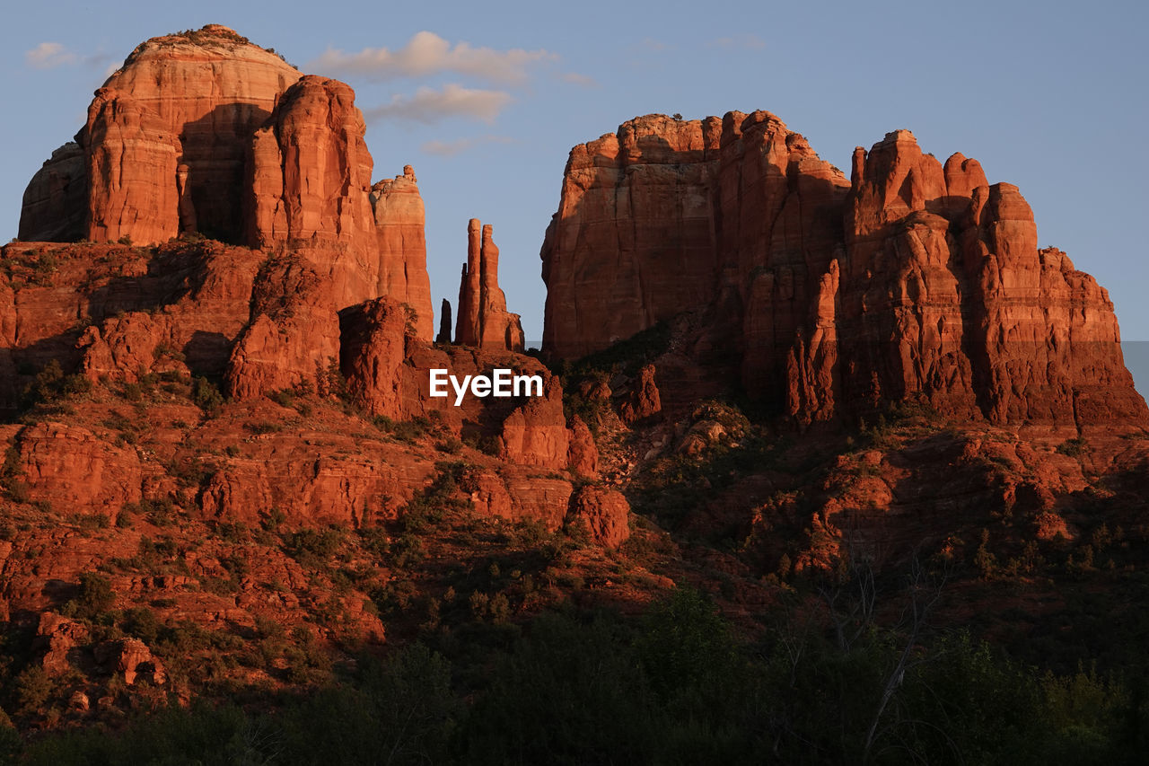 Panoramic view of red rocks of sedona at sunset