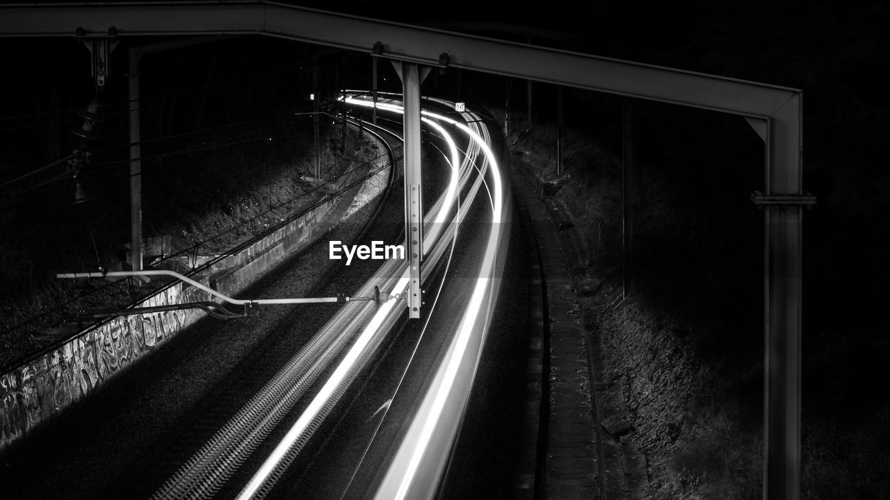 LIGHT TRAILS ON BRIDGE