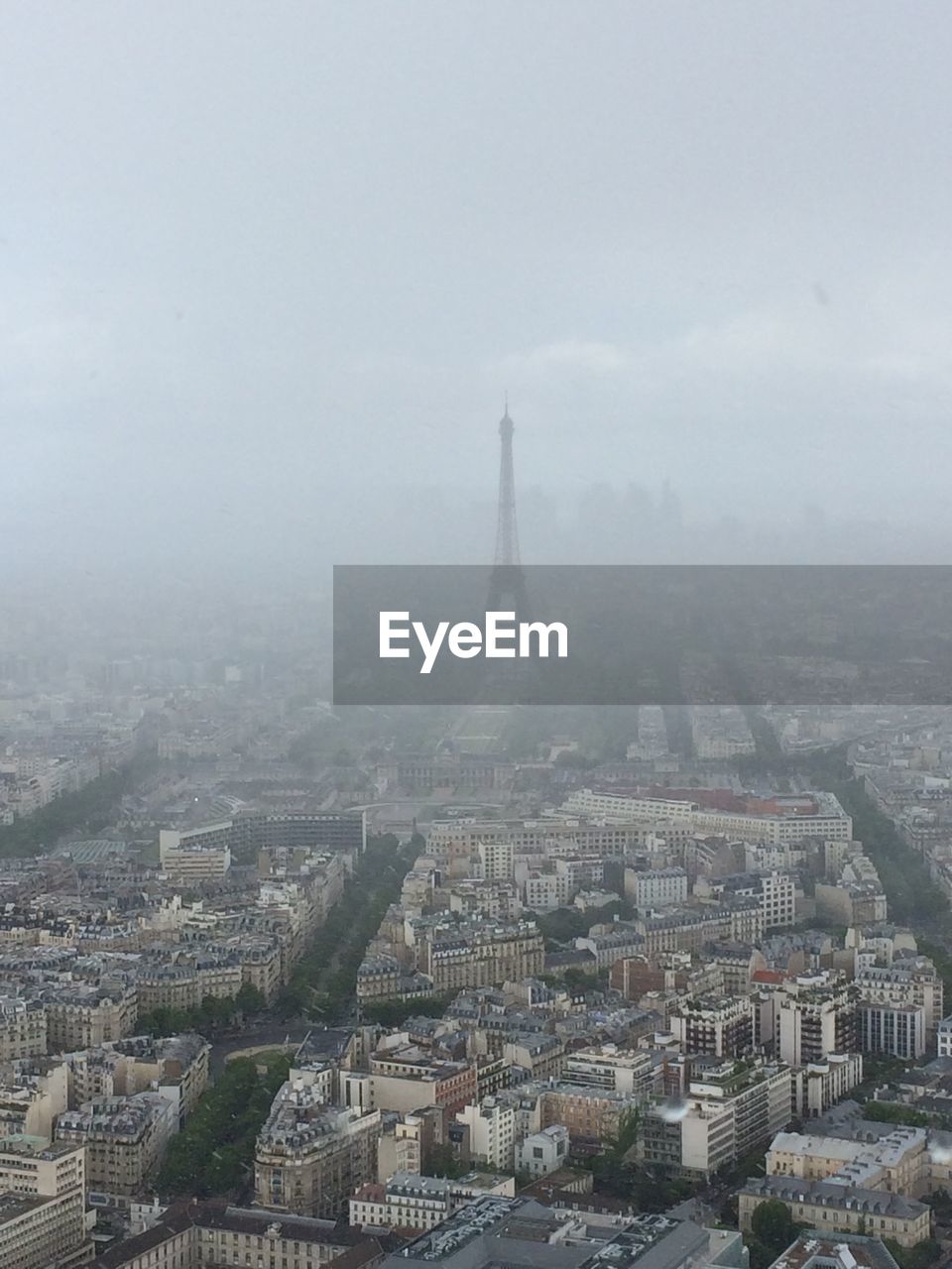 Aerial view of cityscape with eiffel tower